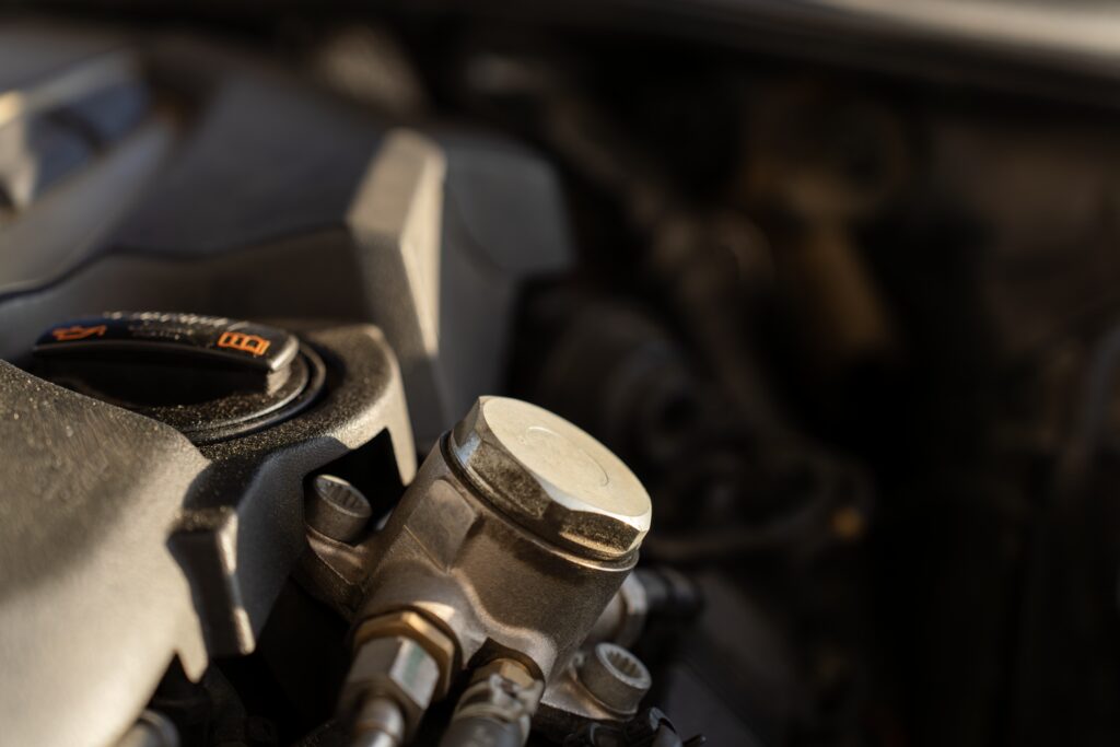 Closeup of fuel system component
