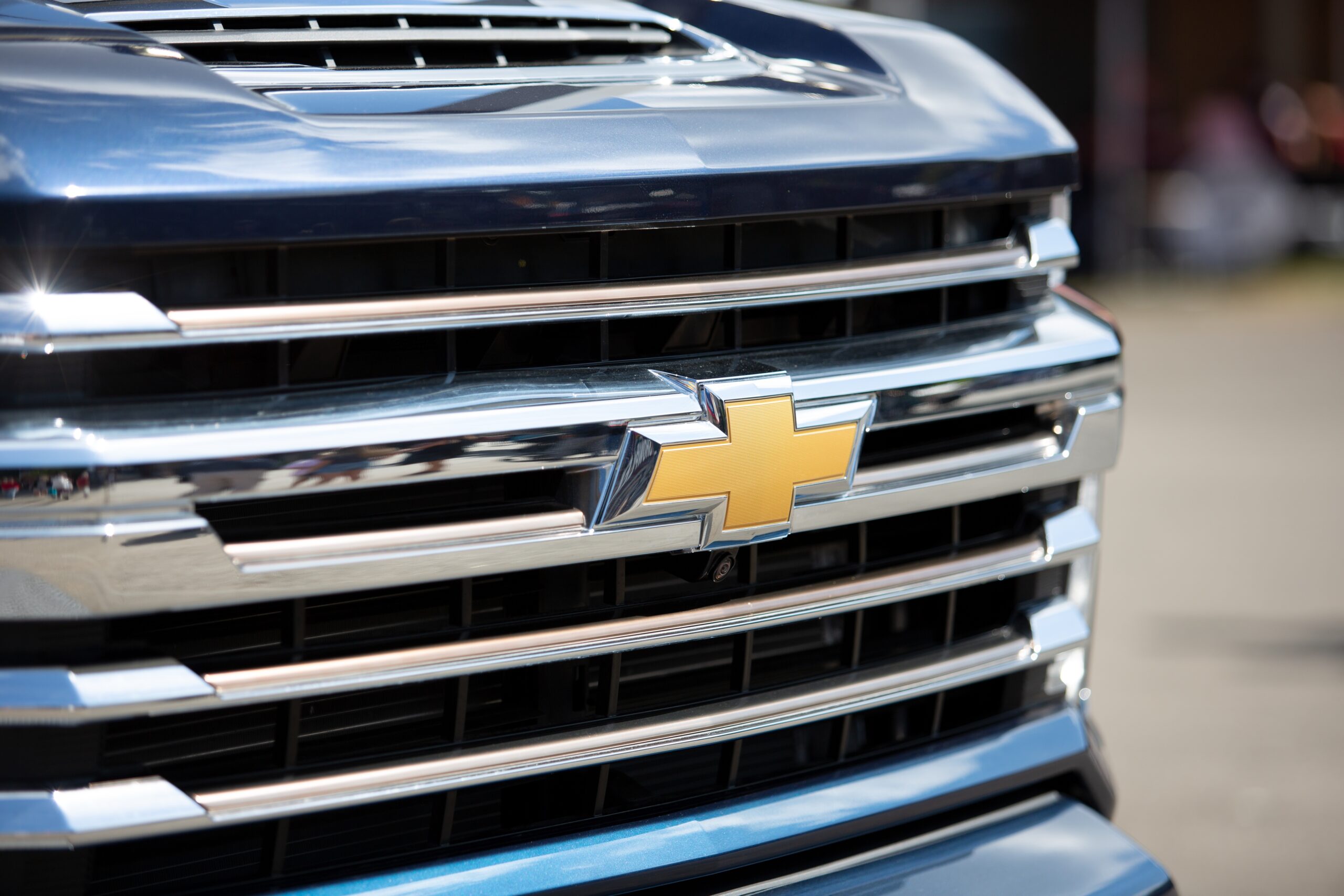 Chevrolet emblem on the front grille of a truck