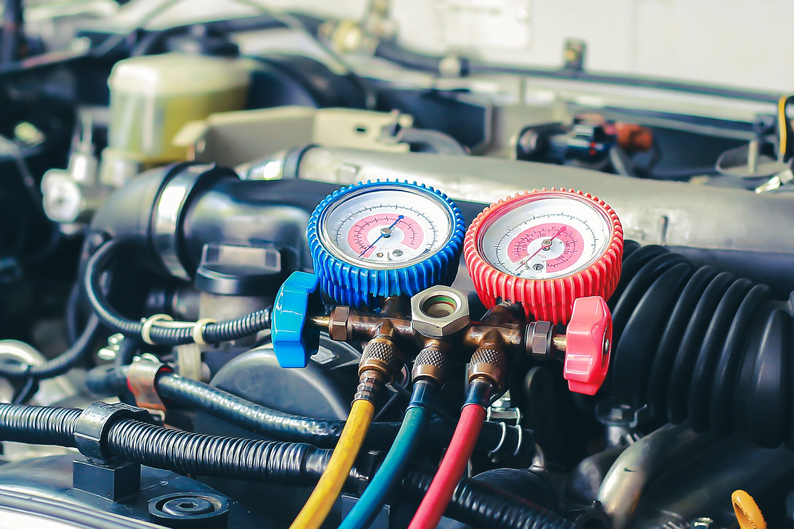 Car air conditioner check service, leak detection, fill refrigerant