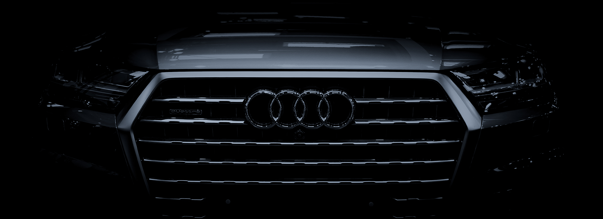 Audi logo on the front of a car