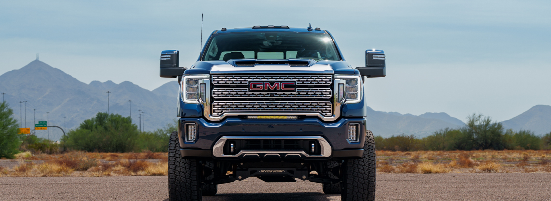 GMC logo on the front of a truck