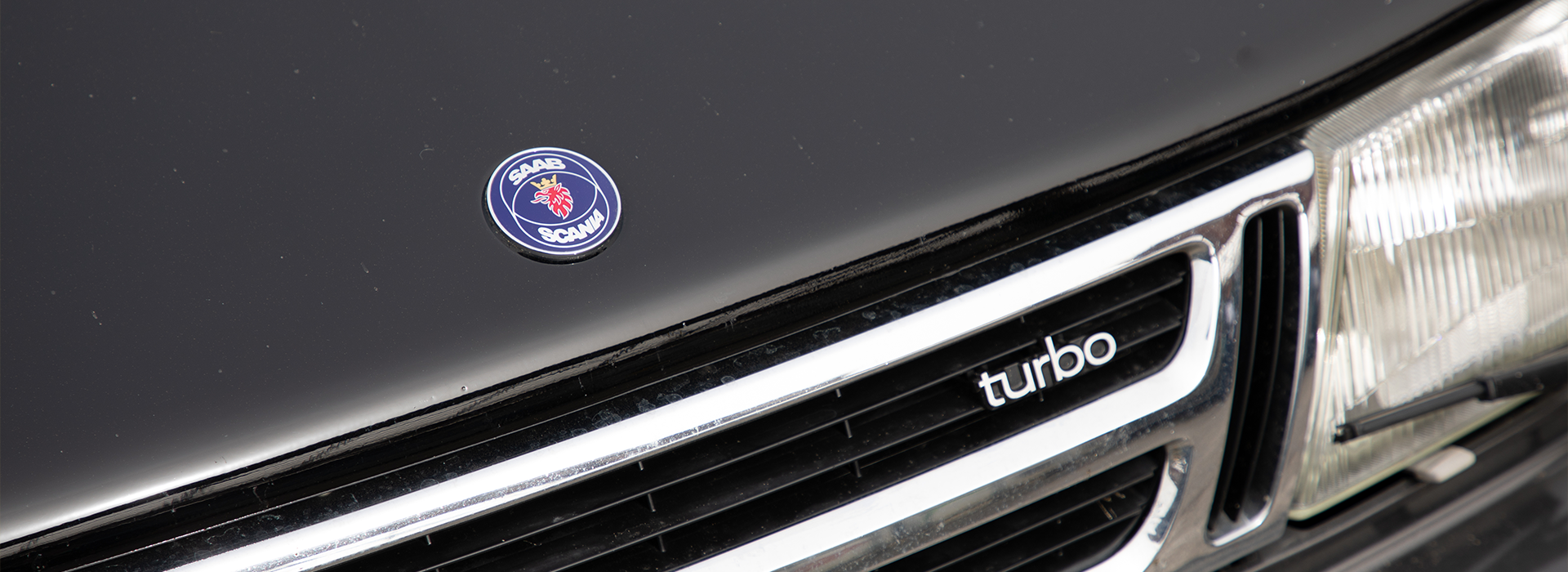 Saab logo on the front of a car
