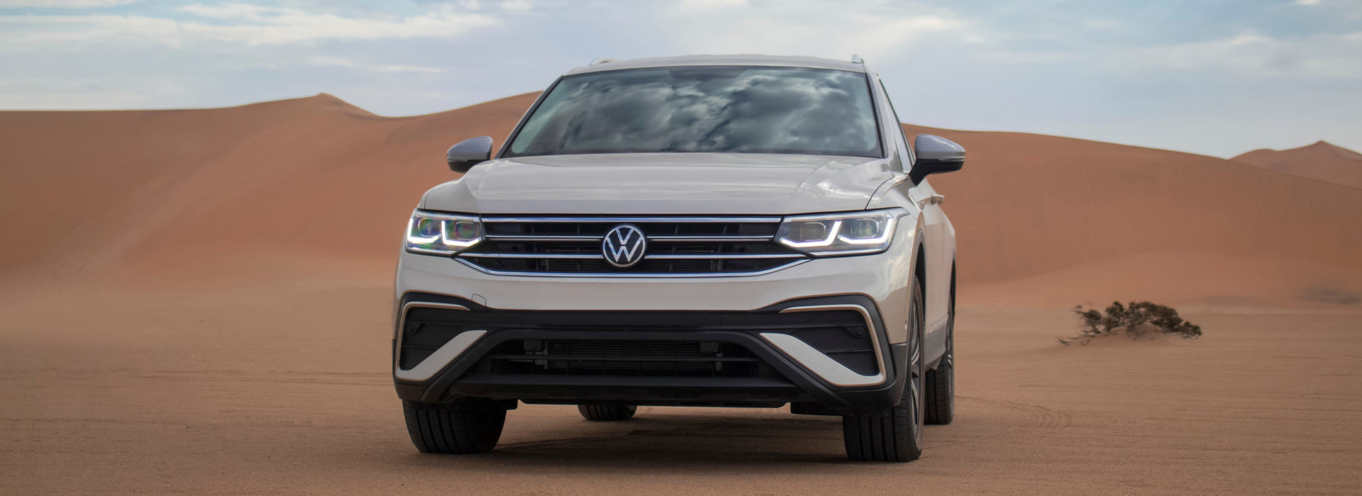 Volkswagen logo on the front of an SUV