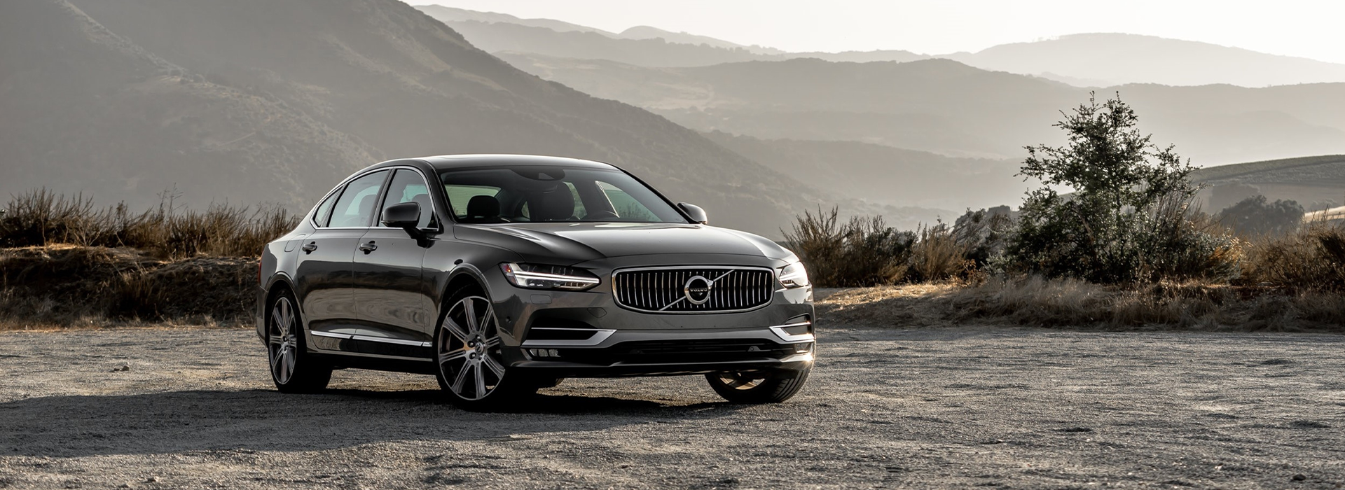 Volvo logo on the front of a car